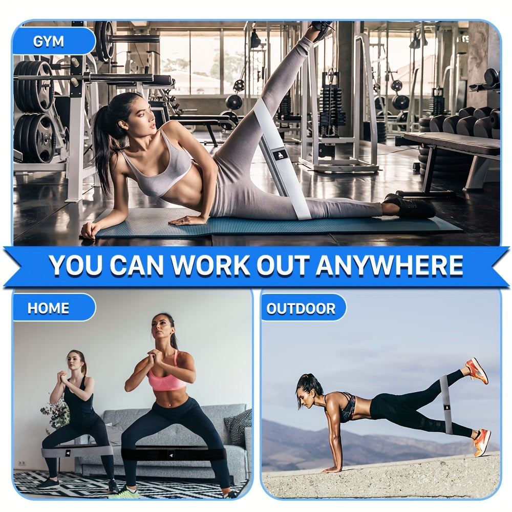 Evoland 3pcs Resistance Bands Set For Leg & Butt Training - Elastic Workout Bands With Varying Levels Of Resistance, Non-Slip Fabric, Ideal For Home Gym Fitness Enthusiasts