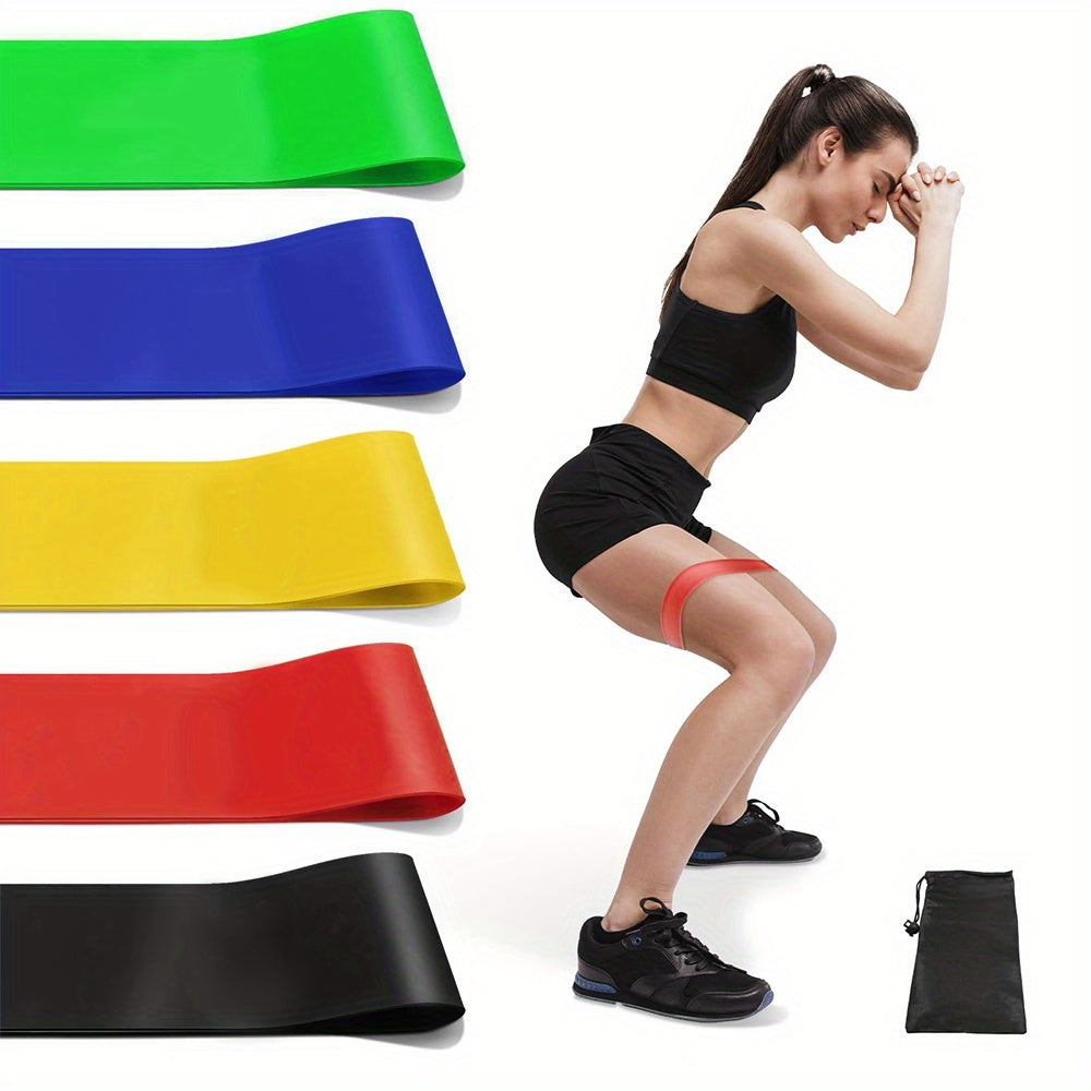5pcs TPE Resistance Bands Set - Color-Coded Exercise Bands for Home\u002F Gym Workouts, 5-Level Strength Training with Door Anchor & Carry Bag - Stretch Bands for Physical Relax & Muscle Toning