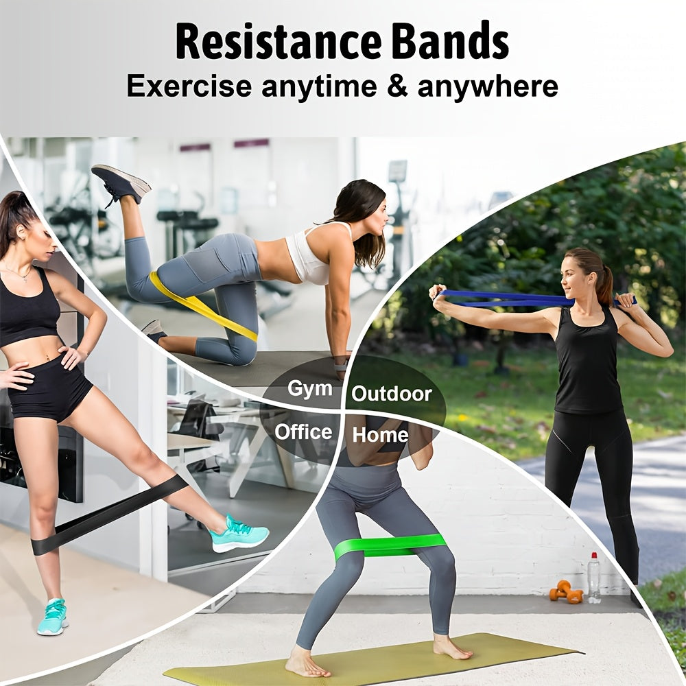 5pcs TPE Resistance Bands Set - Color-Coded Exercise Bands for Home\u002F Gym Workouts, 5-Level Strength Training with Door Anchor & Carry Bag - Stretch Bands for Physical Relax & Muscle Toning